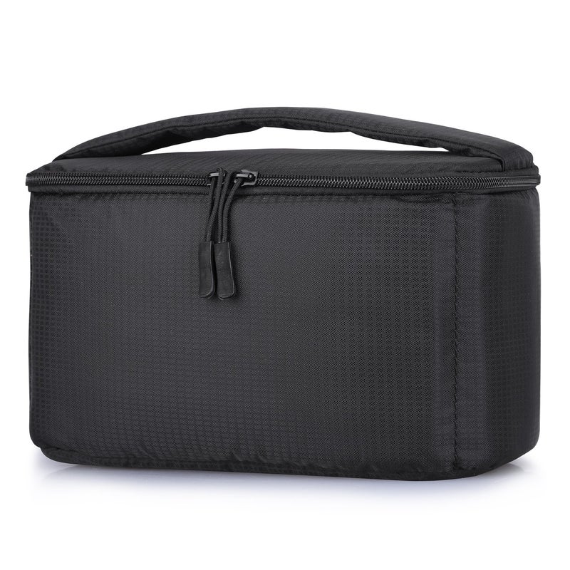 S-ZONE Padded Folding Camera Bag for DSLR SLR Camera TLR Sony Canon Nikon or Flash, Black, Briefcase - Image 1