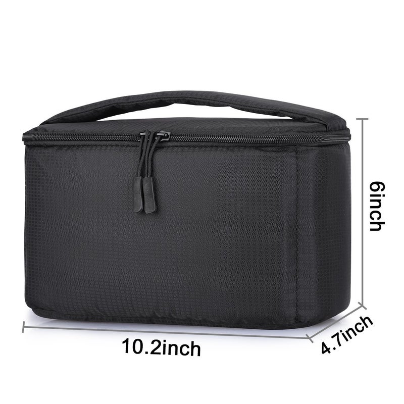 S-ZONE Padded Folding Camera Bag for DSLR SLR Camera TLR Sony Canon Nikon or Flash, Black, Briefcase - Image 5