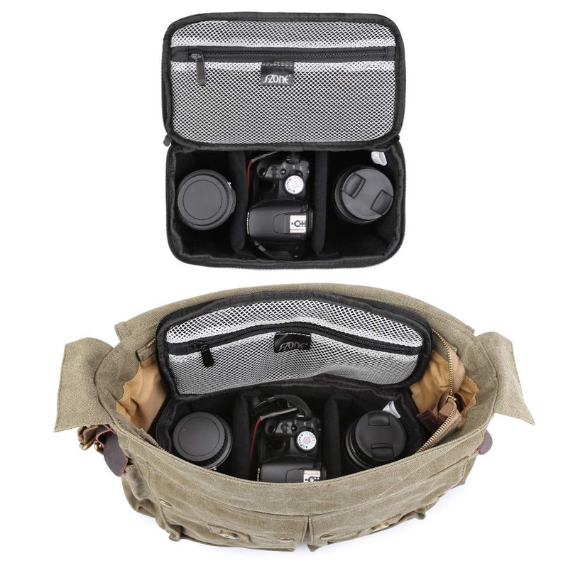 S-ZONE Padded Folding Camera Bag for DSLR SLR Camera TLR Sony Canon Nikon or Flash, Black, Briefcase - Image 3