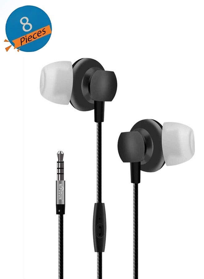 Taimi 8-Piece In-Ear Wired Earphone Premium Sound Quality Black  - Image 1