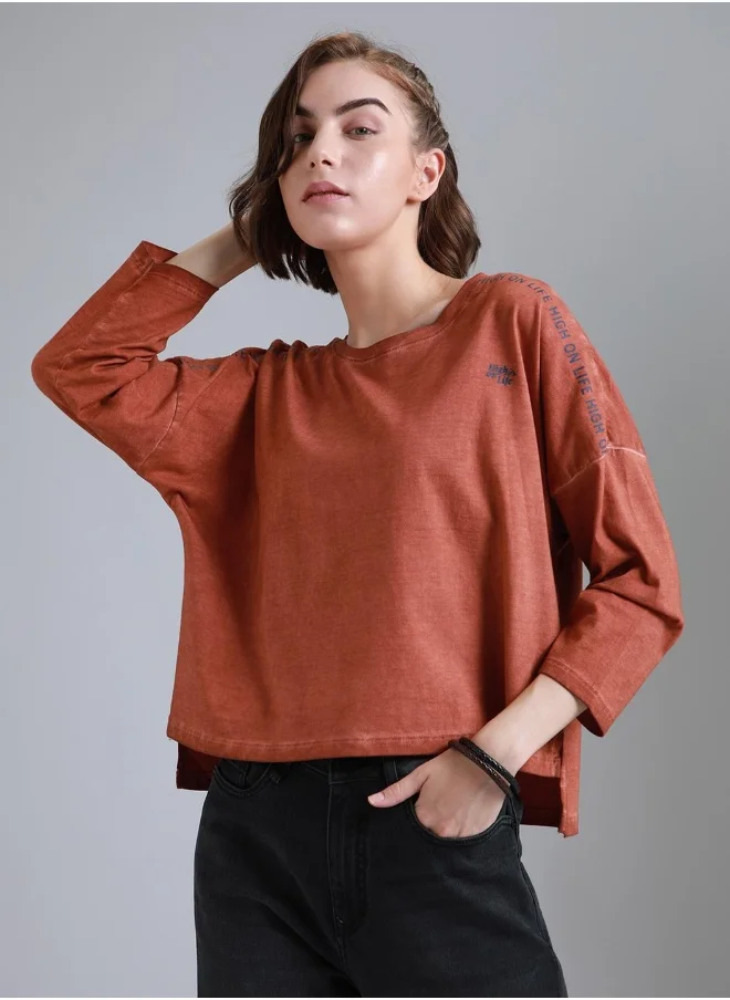 هاي ستار Women Rust T-shirts