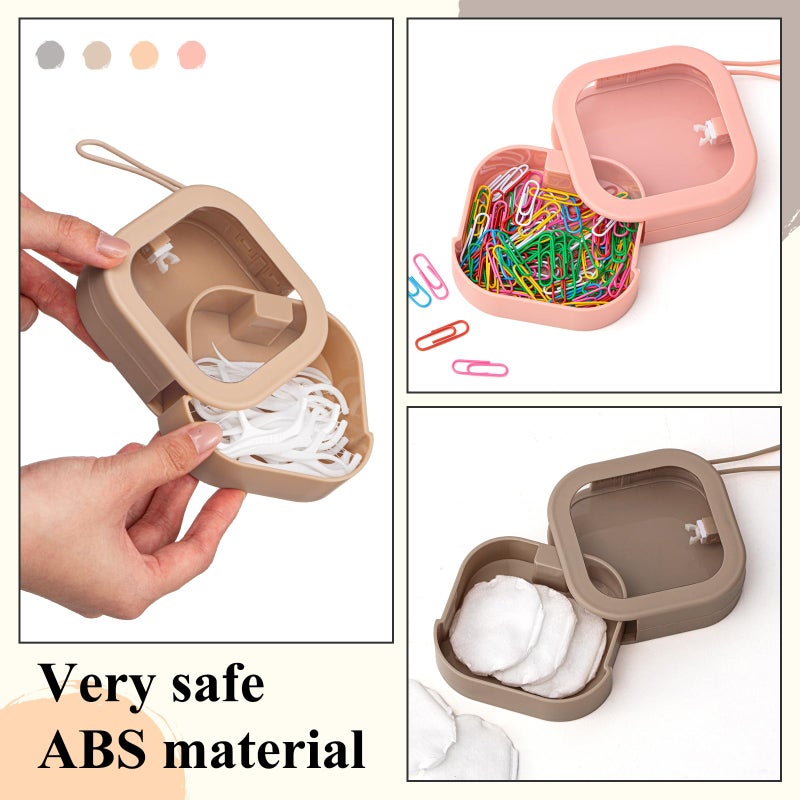 Kathfly 4 Pcs Multicolor Hair Tie Organizer Portable Hair Accessory Storage Containers Stackable Tie Bobby Pin Holder Home Cotton Swab Dispenser Accessories Jewelry Organizer Box - Image 4
