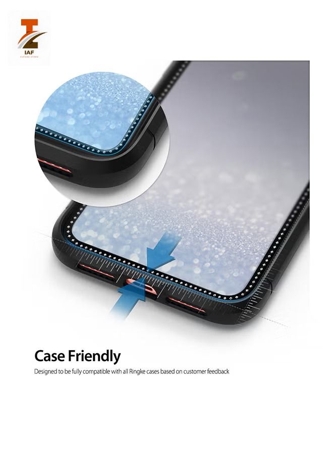 IAF Tempered Glass Invisible Defender For apple iphone XR or for Apple iPhone 11 Screen Protector Jewel Edition Clear/Black  - Image 1