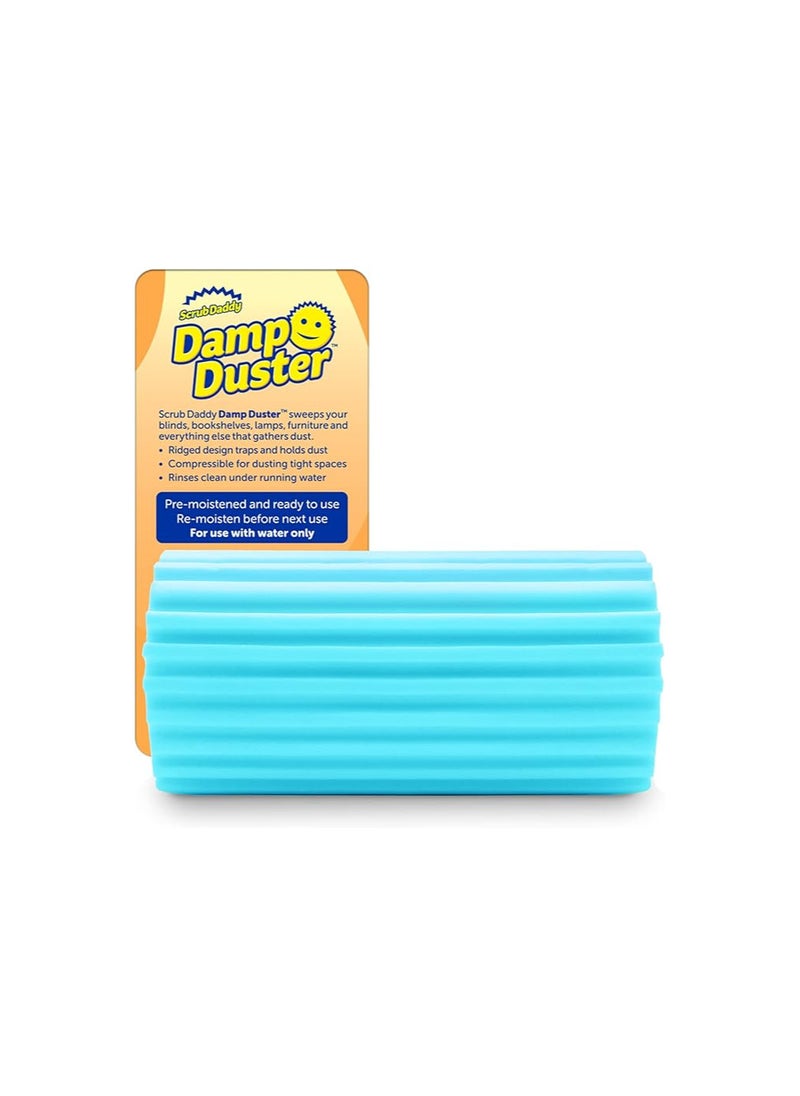 سكراب دادي منفضة الغبار Scrub Daddy، إسفنجة تنظيف الغبار السحرية، منافض الغبار للتنظيف، منظف الستائر الفينيسية والخشبية، فتحات التهوية، المبرد، الألواح الجانبية، المرايا، أدوات فرشاة الغبار، أدوات منزلية، أزرق فاتح  - Image 1