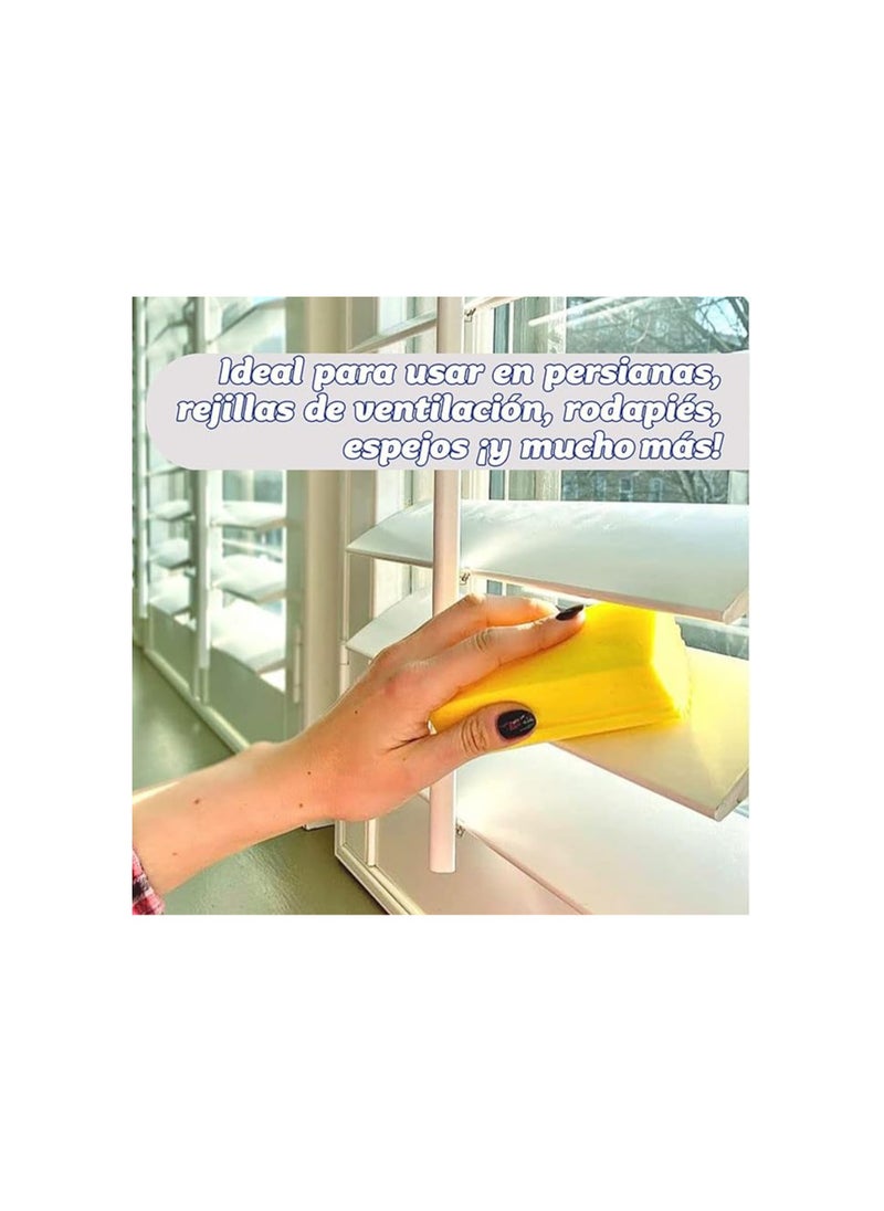 سكراب دادي منفضة الغبار Scrub Daddy، إسفنجة تنظيف الغبار السحرية، منافض الغبار للتنظيف، منظف الستائر الفينيسية والخشبية، فتحات التهوية، المبرد، الألواح الجانبية، المرايا، أدوات فرشاة الغبار، أدوات منزلية، أزرق فاتح  - Image 4