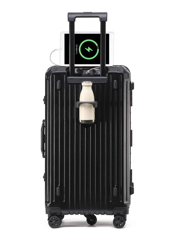 Premium Expandable Aluminum Frame ABS&PC Suitcase With USB Charging Port and C Type and 5 Wheel 24 Inch
