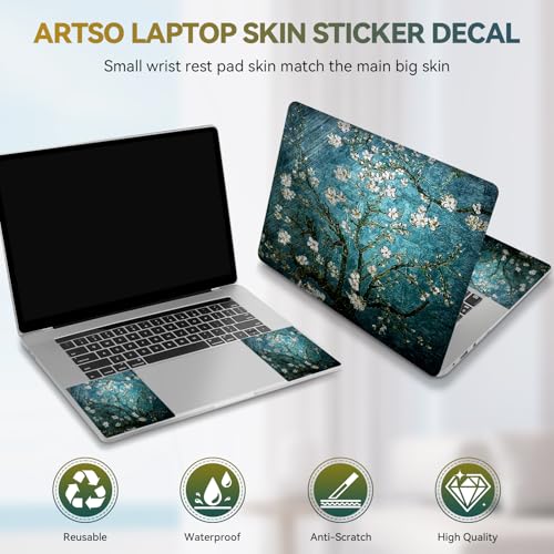 ArtSo Laptop Skin Sticker Decal,16.5” 17” 17.3 inch Laptop Universal Netbook PC Notebook Vinyl Reusable Skin Sticker Cover Art Case Protector Personalized, Free 2 Wrist Pad,World Map - Image 2