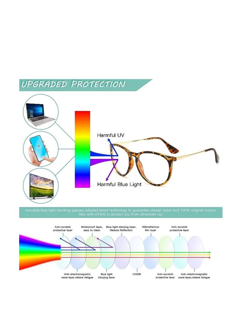 ORiTi ORiTi Cat Eye Glasses Frame Anti Blue Ray Goggles Clear Lens Uv400 Computer Eyeglasses  - Image 3