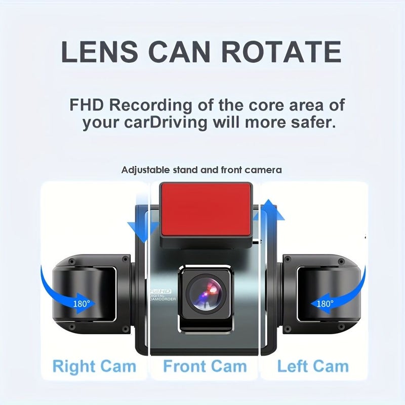 Sendao 9720D 1080P كاميرا رباعية الاتجاهات، تسجيل أمامي يسار يمين خلفي، تسجيل حلقي - Image 3