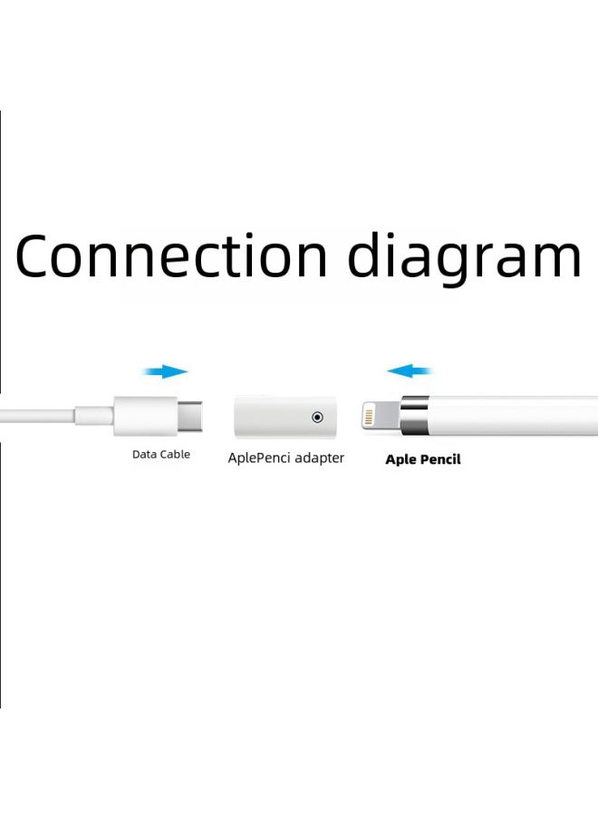 Generic Suitable For Apple Pen First Generation Second Generation Charging Adapter With Chip Apple Pencil Stylus Adapter-Interface Form:lightning Mother To C Mother (white)  - Image 3