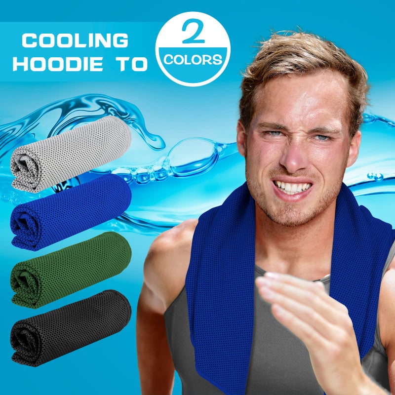 Bencailor 4 Pack Cooling Hoodie Towels Cooling Towels for Neck and Face Head Wrap UPF 50 UV Protection for Sport Workout(Stylish Color) - Image 2