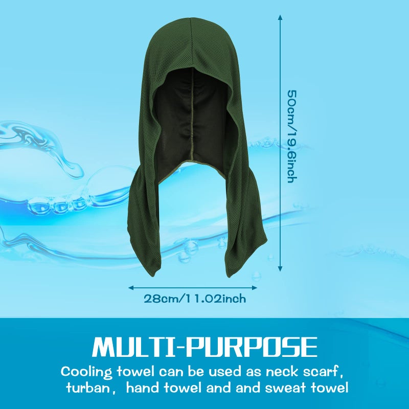 Bencailor 4 Pack Cooling Hoodie Towels Cooling Towels for Neck and Face Head Wrap UPF 50 UV Protection for Sport Workout(Stylish Color) - Image 3