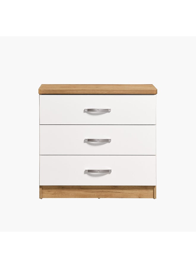 Home Box Juno 3-Drawers Young Dresser White/Brown 80 x 75 x 41 cm  - Image 1