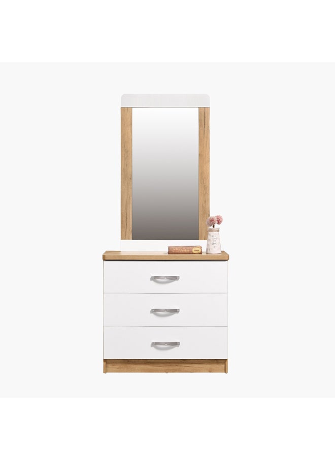 Home Box Juno 3-Drawers Young Dresser White/Brown 80 x 75 x 41 cm  - Image 5
