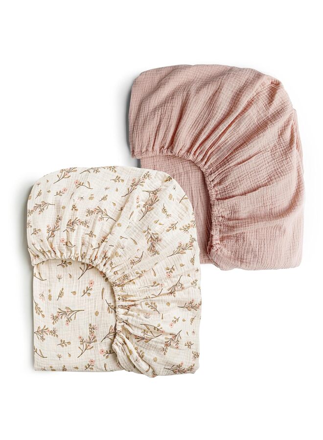 Muslin Crib Sheets 2 PCS, Cotton Crib Sheet for Standard Crib Mattress, Fitted and Soft Breathable Crib Mattress Sheet for Girls and Boys (Size : A) - Image 1