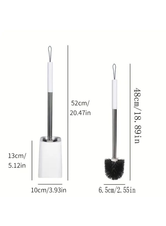 Grey 360 Rotating Toilet Brush Holder Set No Drill Splash Proof Space Saving Bathroom Cleaning System - Image 3
