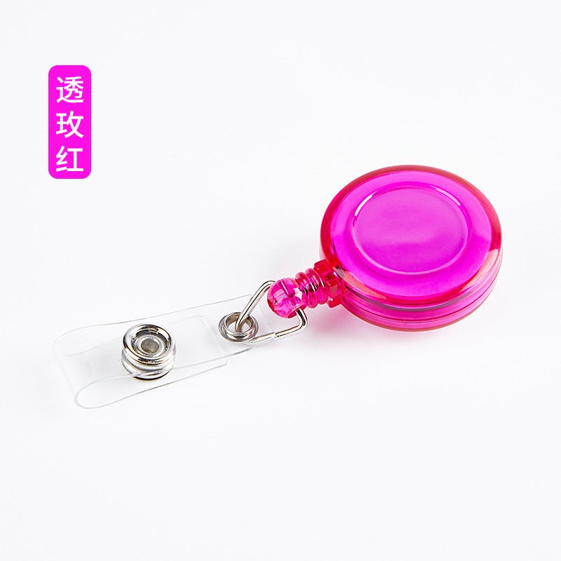 Transparent Color Back Clip Easy Pull Buckle Retractable Buckle Easy Pull Wire Puller Wire Puller Badge Clip Reel Wheel - Image 1