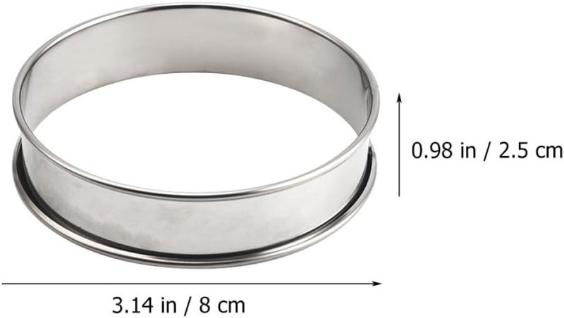 6pcs Stainless Steel Cake and Mousse Rings Reusable Baking Molds with Double Rolled Edges for DIY Pastry and Tart Baking Accessories - Image 2