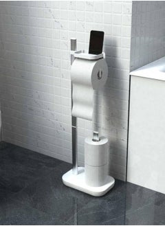 Primanova Primanova Plastic And Aluminum Toilet Paper Holder With Mobile Holder-White  - Image 1