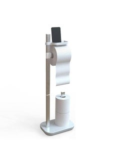 Primanova Primanova Plastic And Aluminum Toilet Paper Holder With Mobile Holder-White  - Image 3