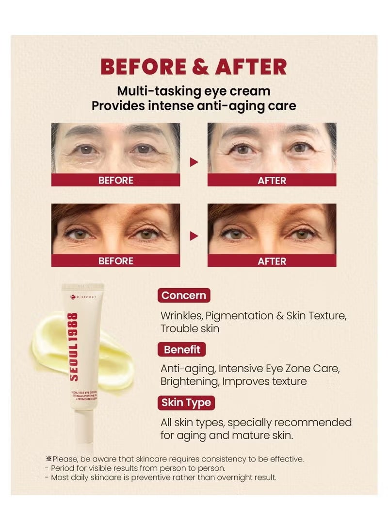 SEOUL 1988 Eye Cream : Retinal Liposome 4% + Fermented Bean - Image 2