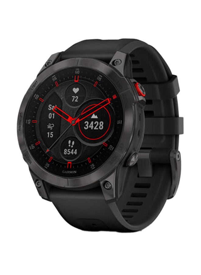 جارمين Epix Gen 2 Sapphire Health Fitness - 47 ملم - ما يصل إلى 16 يومًا من عمر البطارية - شاشة Amoled مقاس 1.3 بوصة، مقاومة للخدش، كريستال الياقوت، مراقب معدل ضربات القلب، مراقب الضغط طوال اليوم، ميزات GPS المتقدمة، إشعار ذكي، متوافق مع iOS وأندرويد أسود - Image 1