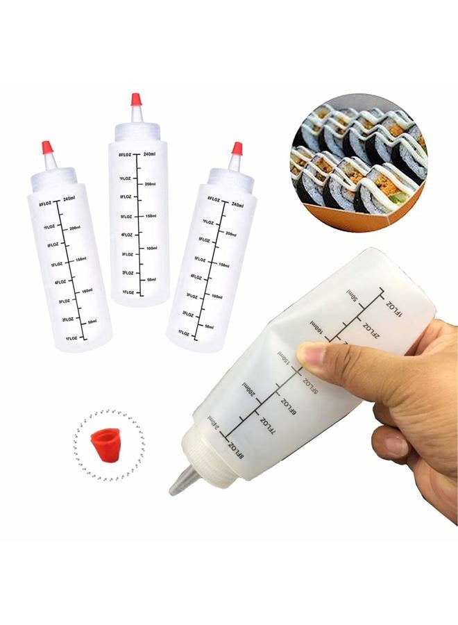 Baaxxango 12 Pack 8oz/240ml Plastic Squeeze Bottles,Scale Plastic Squirt Bottle,Polyethylene Durable Plastic with Red Tip Cap and Black Scale for Ketchup,Sauces,Syrup,Dressings,BBQ,Crafts and More - Image 4