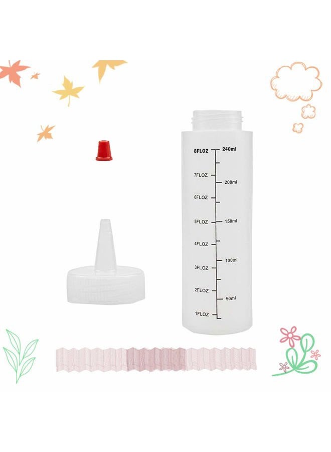 Baaxxango 12 Pack 8oz/240ml Plastic Squeeze Bottles,Scale Plastic Squirt Bottle,Polyethylene Durable Plastic with Red Tip Cap and Black Scale for Ketchup,Sauces,Syrup,Dressings,BBQ,Crafts and More - Image 3