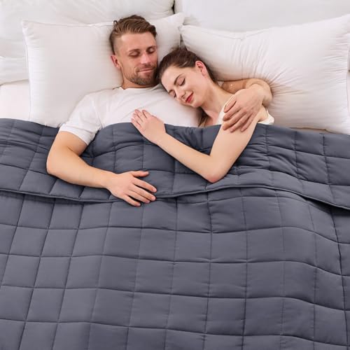 yescool King Size Weighted Blanket for Adults 20 lbs 80 x 87 Grey Cooling Heavy Blanket for Sleeping Perfect for 190210 lbs Breathable Blanket for Adults Couple All Season Machine Washable