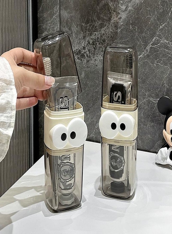 Leawall Travel Toothbrush Holder Bathroom Organiser with Cute Eye Design – Unbreakable, Stackable, Dustproof Water Cups for Kids & Adults – Vanity Accessory toothbrush holder for bathroom(2 Pcs) - Image 4