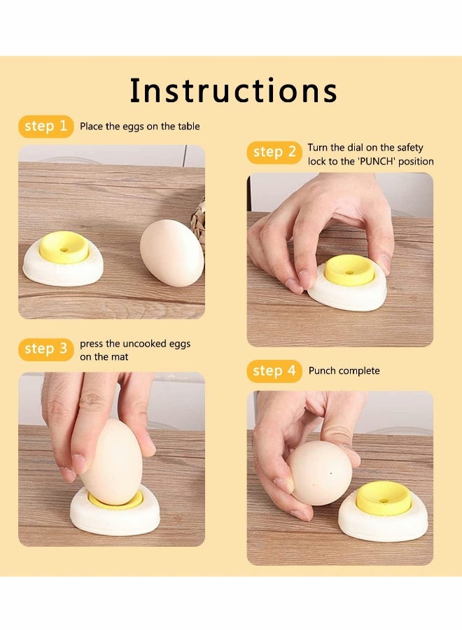 Hard Boiled Egg Piercer with Safety Lock Feature, Egg Piercer for Raw Eggs, Kitchen Dining Bar Cooking Tools for Semi-Automatic Kitchen Dining Bar 4PCS - Image 4