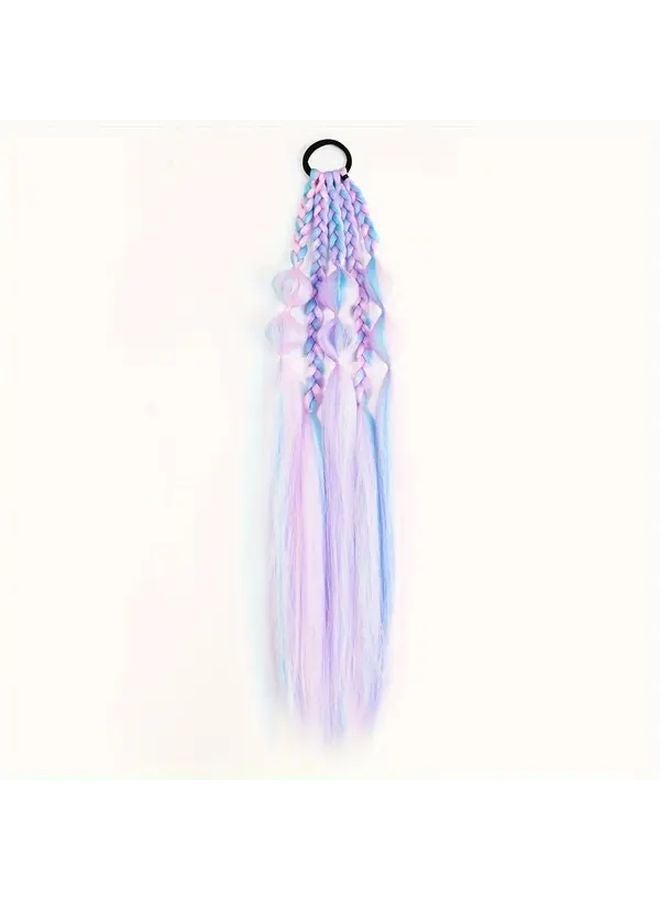 24 Inch Straight Synthetic Hair Extension Black To Pink Color Unisex Braid Wig - Image 4