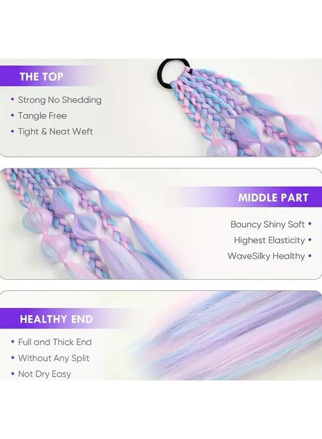 24 Inch Straight Synthetic Hair Extension Black To Pink Color Unisex Braid Wig - Image 5