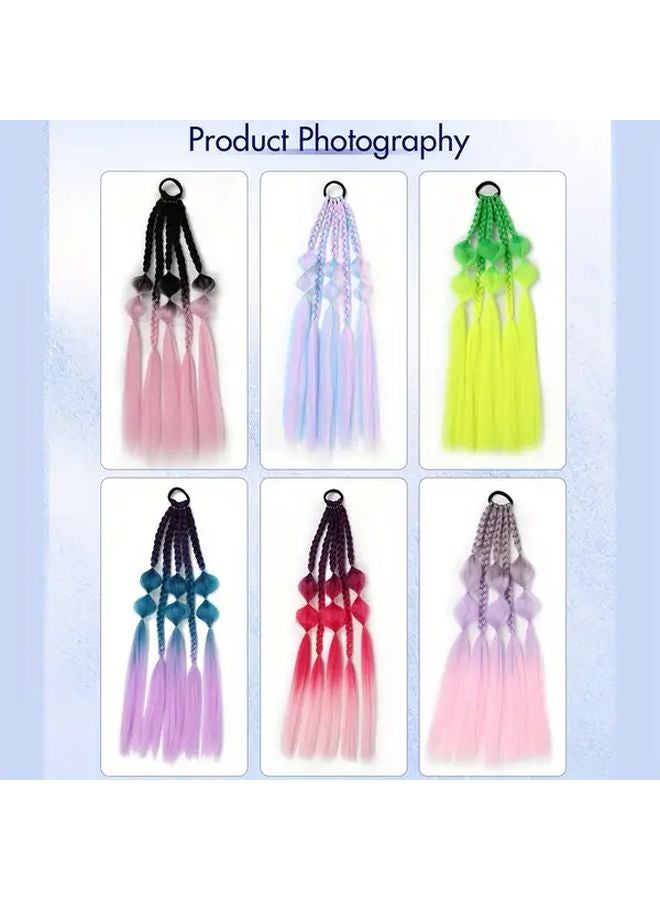 24 Inch Straight Synthetic Hair Extension Black To Pink Color Unisex Braid Wig - Image 3