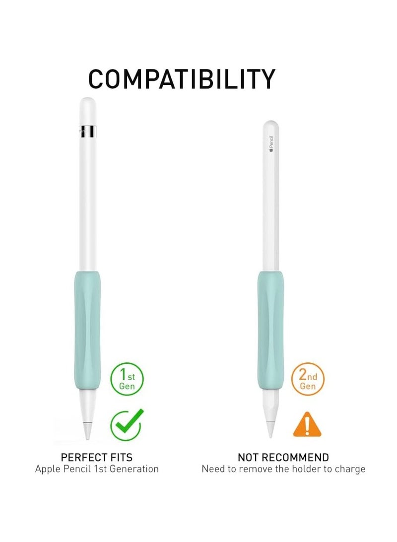 مجموعة من 3 ملحقات سيليكون مريحة متوافقة مع قلم Apple Pencil Gen 1 وGen 2 (الأبيض والوردي والأفوكادو الأخضر) - Image 2