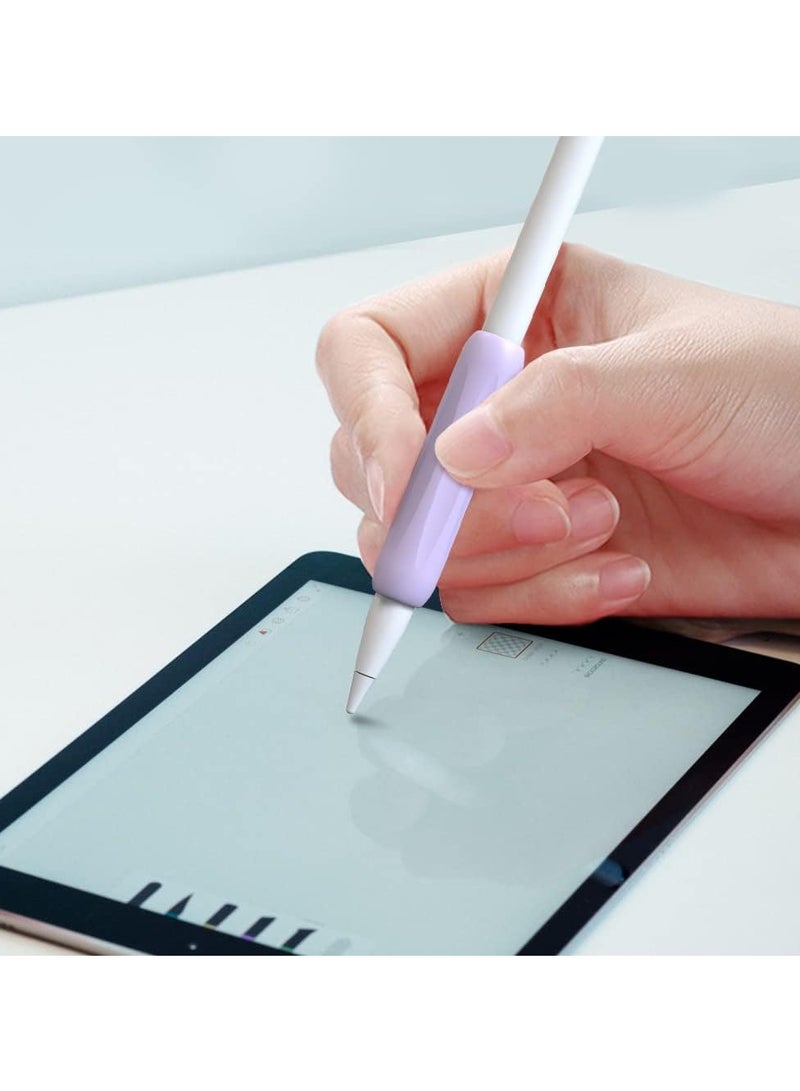 مجموعة من 3 ملحقات سيليكون مريحة متوافقة مع قلم Apple Pencil Gen 1 وGen 2 (الأبيض والوردي والأفوكادو الأخضر) - Image 3