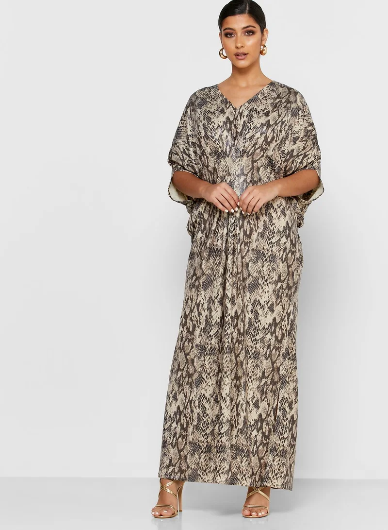 The Arab Crab Snake Print Kaftan