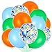 JOYYPOP Orange Blue and Green Latex Balloons with Confetti Balloons for Dinosaur Baby Shower Birthday Party80 Packs - Image 4
