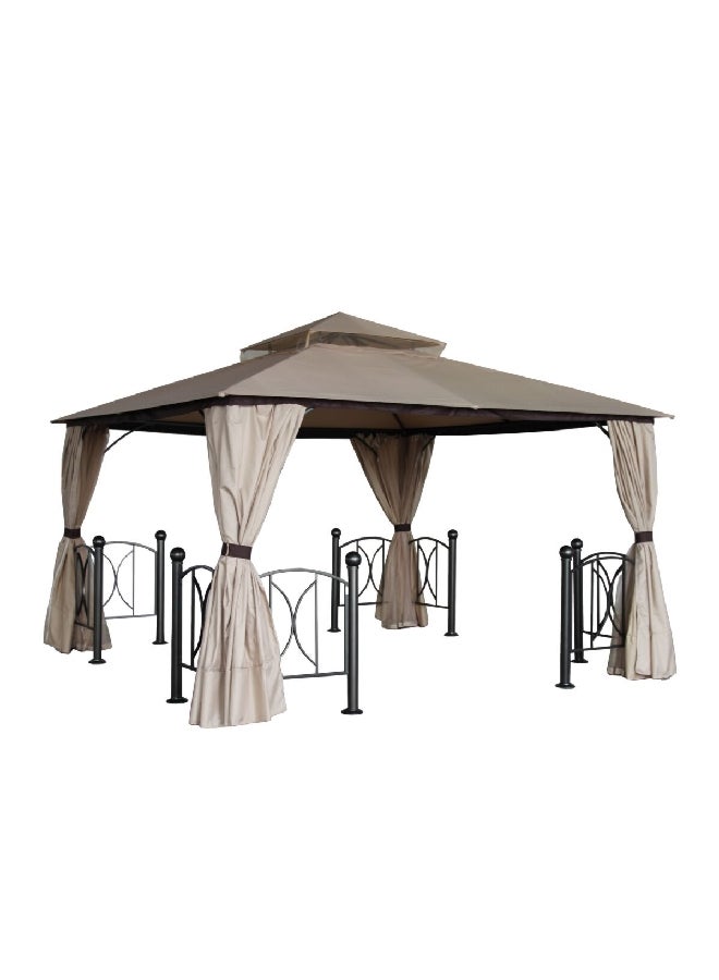 ليفينج اكسنتس مظلة بشكل خيمة وشبكة للحماية من البعوض اللونين الكاكي والبيج 2.85 × 3.68 × 3.68 م GH12N05-KHAKI