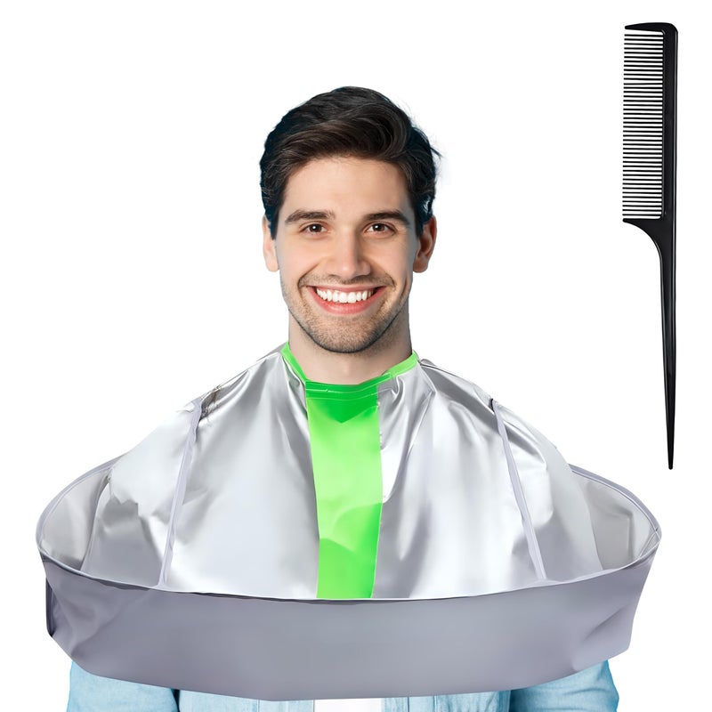Wsevinn Hair Cutting Capes for Adults, Professional Haircut Cape Umbrella Waterproof Salon Barber Cape Hairdressing Apron, with 1PCS Black Comb - Image 1