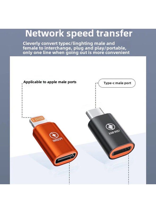 Generic - Applicable To Apple Charging Adapter Typec To Lightning Female PD120W Converter 13 Accessories Tpc-Color:Apple Female To Type—c Male  10w Charging + Transmission - Image 1
