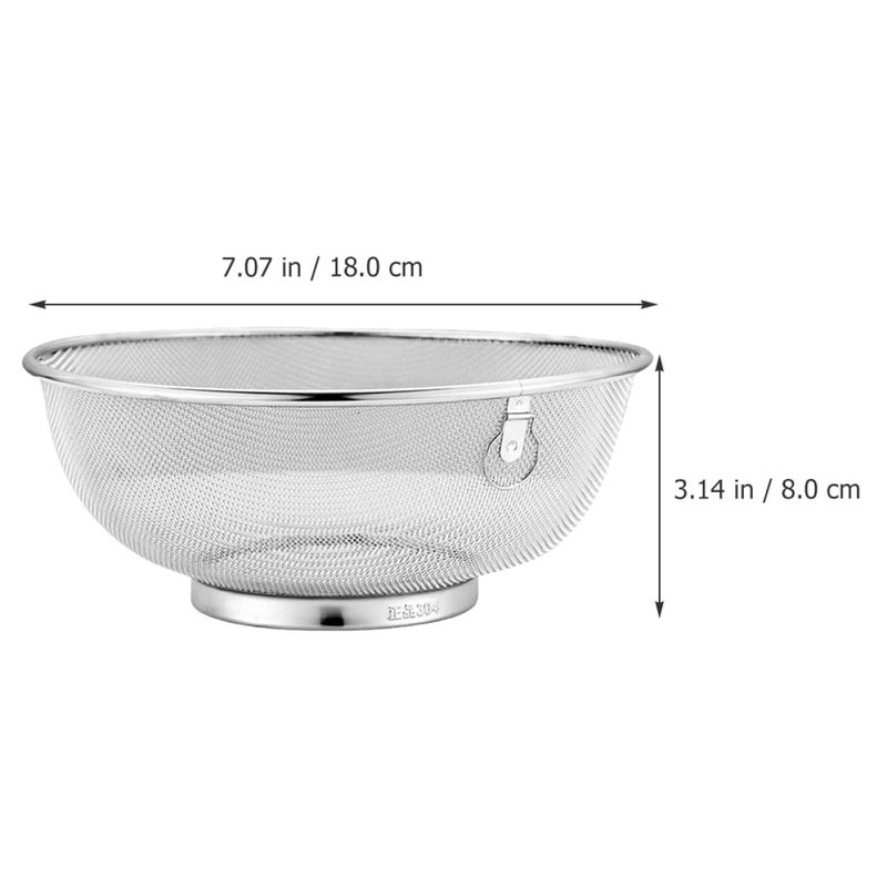18cm Fine Mesh Stainless Steel Strainer Basket for Oil Frying and Soybean Milk Straining Food Grade Kitchen Colander - Image 3