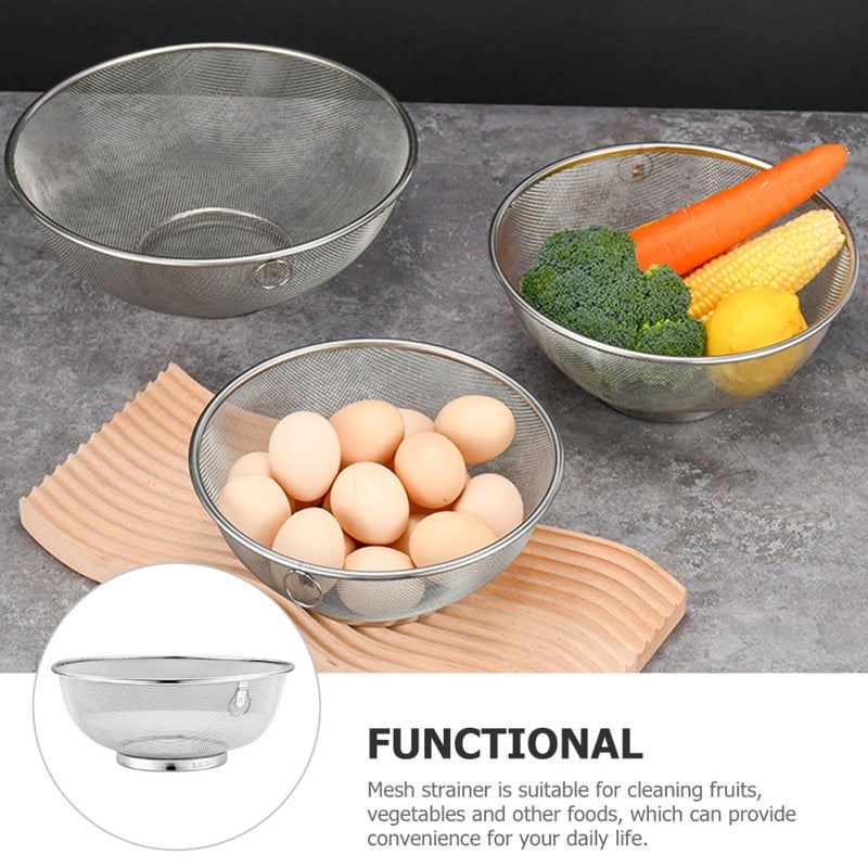 18cm Fine Mesh Stainless Steel Strainer Basket for Oil Frying and Soybean Milk Straining Food Grade Kitchen Colander - Image 5