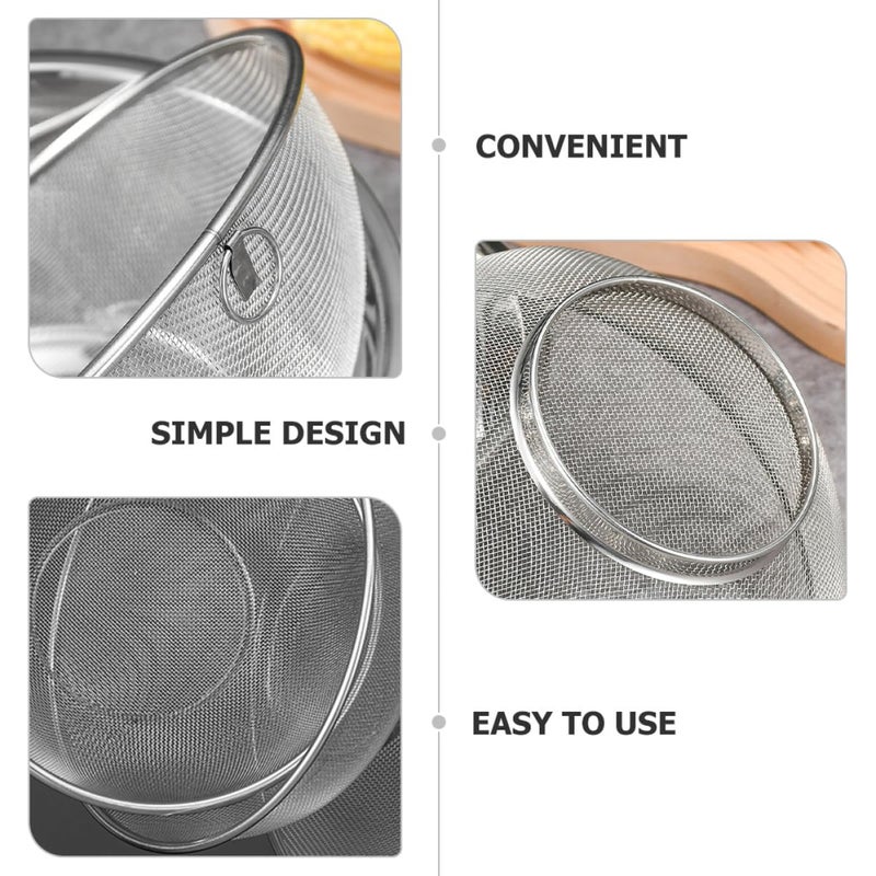 18cm Fine Mesh Stainless Steel Strainer Basket for Oil Frying and Soybean Milk Straining Food Grade Kitchen Colander - Image 4