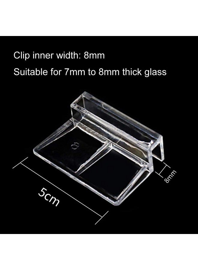 ليزنيرزم 6 قطع من مشبك غطاء حوض السمك المصنوع من الأكريليك مقاس 8 مم، مشبك غطاء زجاجي لحوض السمك، حامل دعم، مشبك غطاء عالمي شفاف لأحواض السمك بدون حافة - Image 3