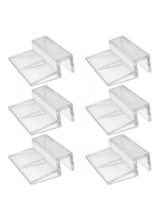 ليزنيرزم 6 قطع من مشبك غطاء حوض السمك المصنوع من الأكريليك مقاس 8 مم، مشبك غطاء زجاجي لحوض السمك، حامل دعم، مشبك غطاء عالمي شفاف لأحواض السمك بدون حافة - Image 1