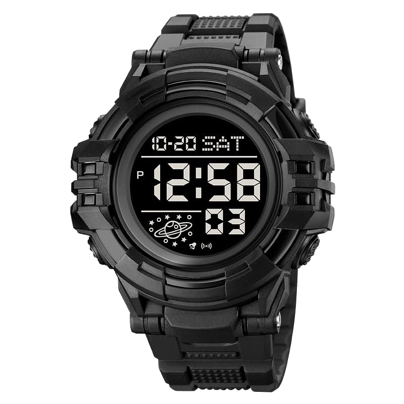 Gosasa Big Dial Digital Watch S Shock Men Military Army Watch Water Resistant LED Sports Watches (C Black) - Image 2