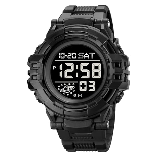 Gosasa Big Dial Digital Watch S Shock Men Military Army Watch Water Resistant LED Sports Watches (C Black) - Image 1