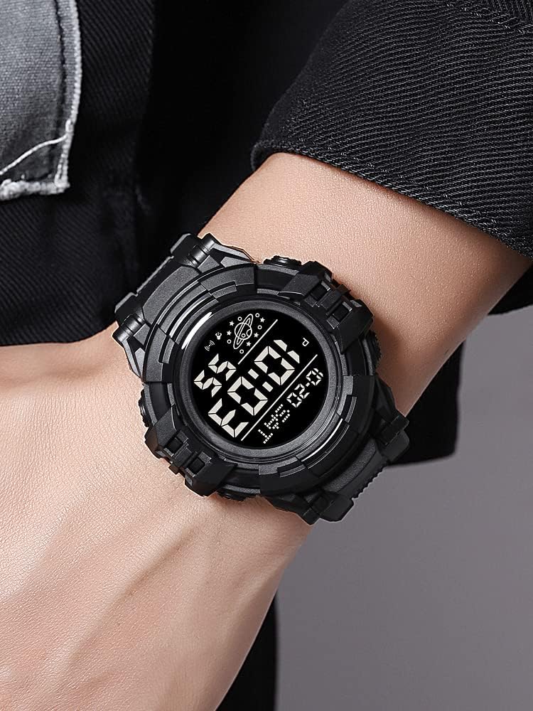 Gosasa Big Dial Digital Watch S Shock Men Military Army Watch Water Resistant LED Sports Watches (C Black) - Image 4