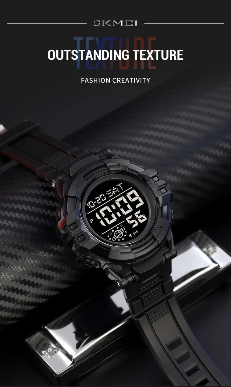 Gosasa Big Dial Digital Watch S Shock Men Military Army Watch Water Resistant LED Sports Watches (C Black) - Image 5